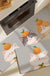 Feblilac Cute Cat and Orange PVC Leather Kitchen Mat