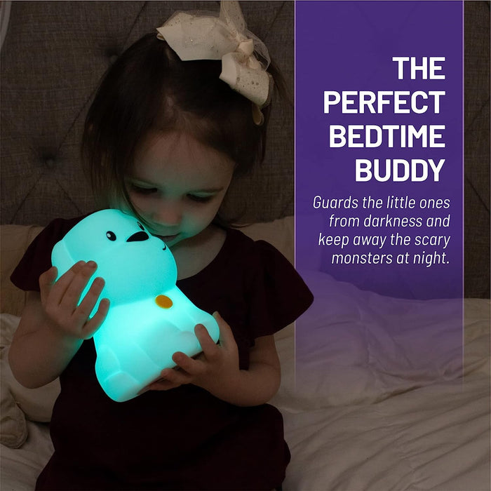 Rechargeable Night Light for Kids, Silicone Nursery Light for Baby Room and Toddler, Portable Night Light for Kids Room, Rechargeable Animal Lights for Girls and Boys, Kawaii Lamp (Puppy)