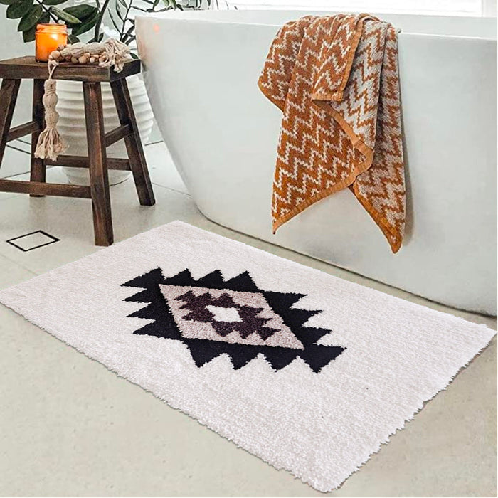 Feblilac Bohemia Geometric Tufted Bath Mat