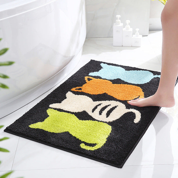 Four Cats Bathroom Rug, Non-Slip and Washable