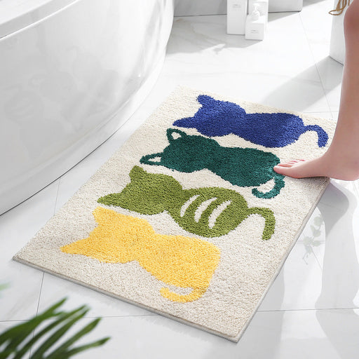 Four Cats Bathroom Rug, Non-Slip and Washable