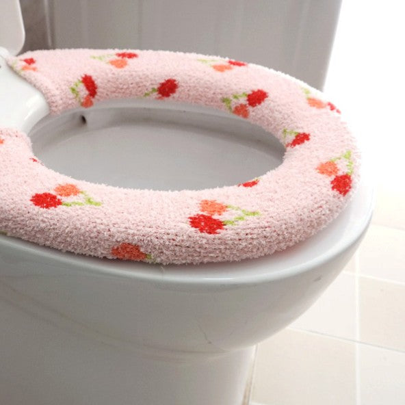 Feblilac Cute Heart/Solid/Stripe Toilet Seat Cover