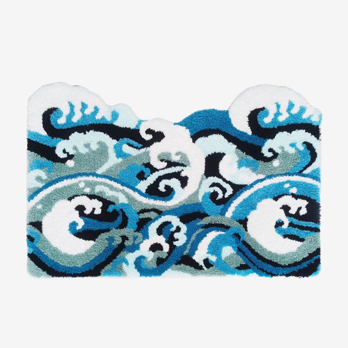 Feblilac Great Wave of Kanagawa Tufted Bath Mat