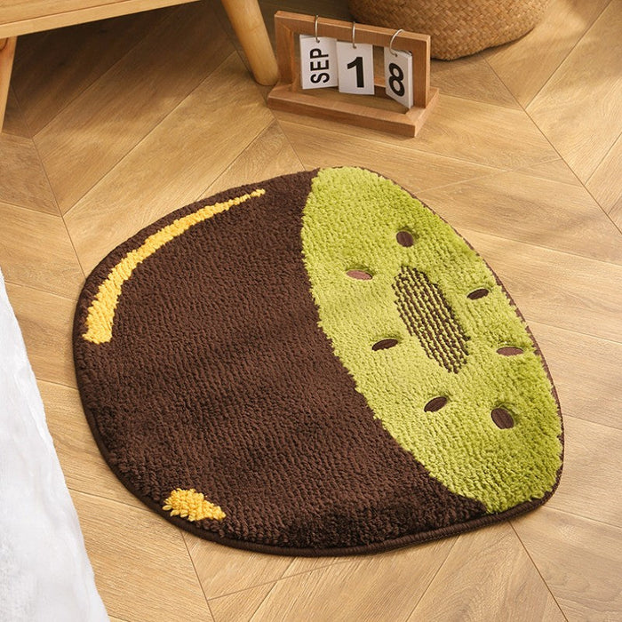 Feblilac Cute Fruit Kiwi Tufted Bath Mat