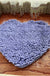 Feblilac Heart-shaped Solid Chenille Non-Slip Microfiber Shag Bathroom Rug Mat