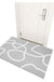 Feblilac Gray Geometric Pattern PVC Leather Entrance Door Mat