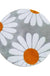 Feblilac Cute Floral Round Grey Daisy Flower Tufted Bath Mat