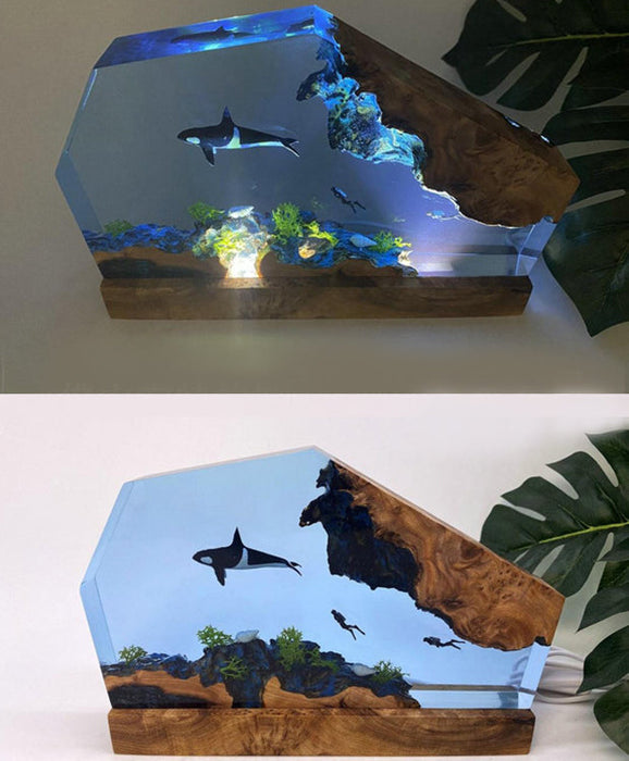 3D Creative Small Night Lamp Marine Animal Whale Resin