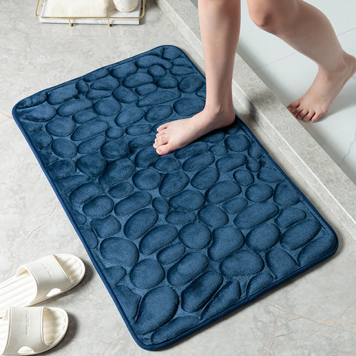 Feblilac Solid Cobblestone Coral Fleece Bathmat