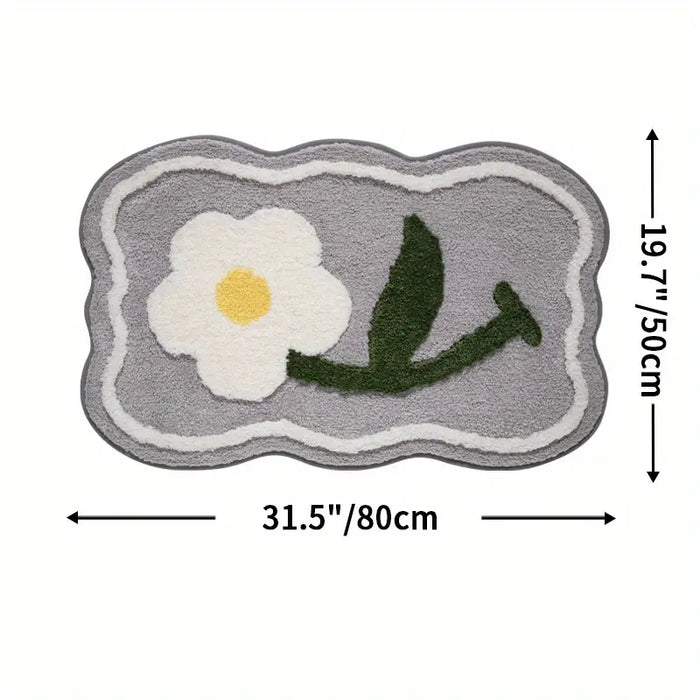 Feblilac Back To Nature Flower Bath Mat Home Decor