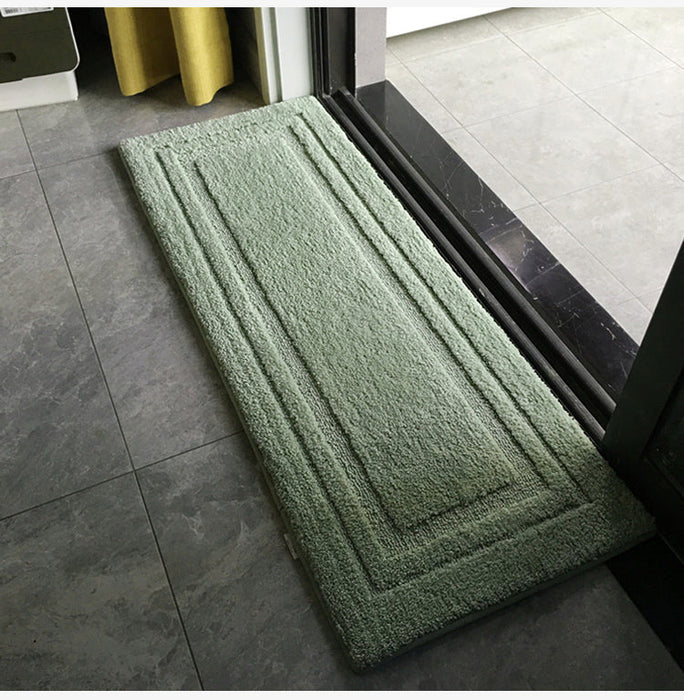 Feblilac Rectangular Simple Solid Memory Foam Tufted Bath Mat