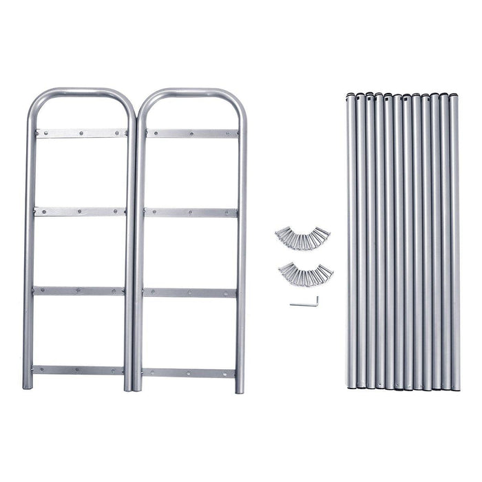 GEMITTO Silver Grey  4 Layers Extendable Shoe Organiser Racks Heavy Duty Shoe Stand Storage