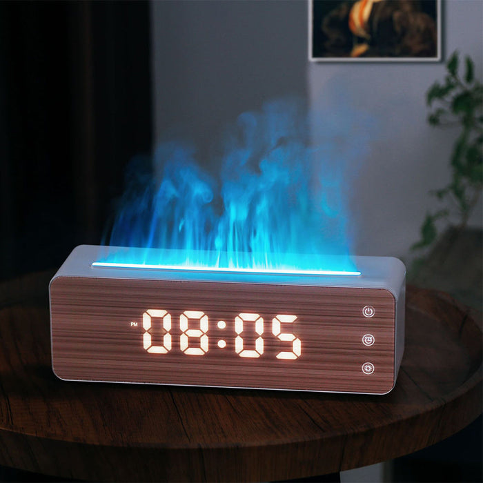 Flame Humidifier Flame Aromatherapy Machine With Clock Display Desktop Aromatherapy Humidifier Bedroom