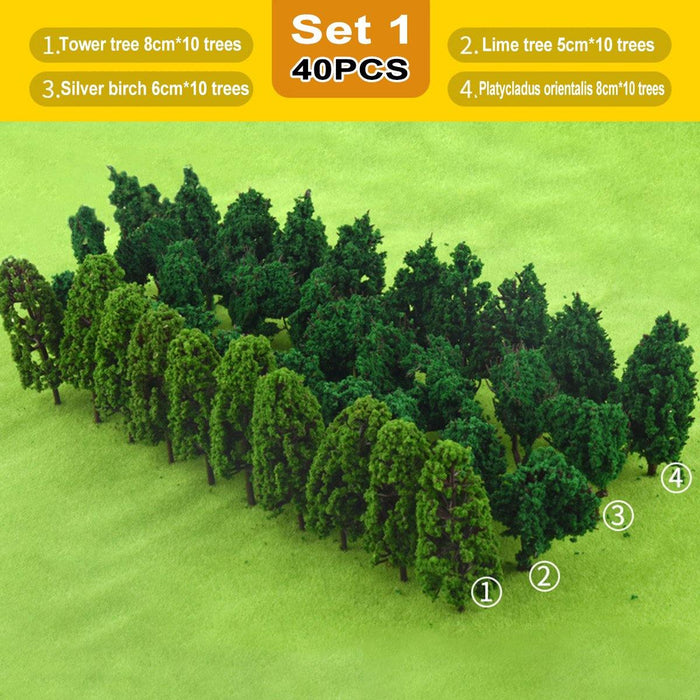 40PCS Tree Model DIY Building Sand Table Landscape Modelling Material