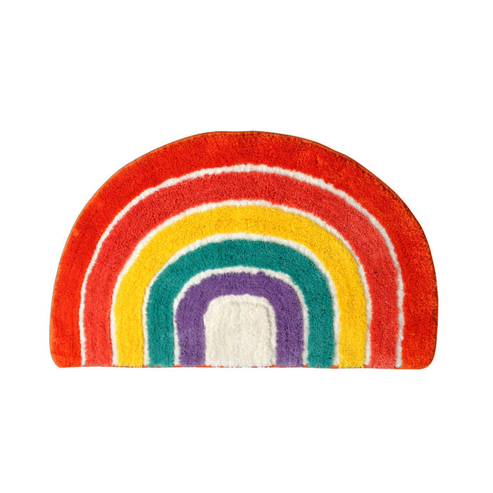 Semi-circle Rainbow Mat for Bathroom, Cute Colorful Bath Mat, Gay Pride Home Decor