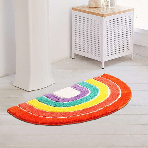 Semi-circle Rainbow Mat for Bathroom, Cute Colorful Bath Mat, Gay Pride Home Decor