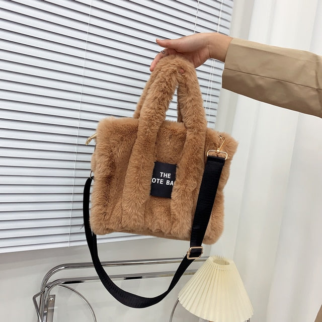 Designer Faux Fur Tote Bag - Okeihouse