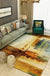 Creative Abstract Rug Brown Modern Rug Polyester Washable Area Rug for Bedroom