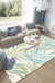 Tropical Botanical Pattern Rug with Leaf White and Yellow Polyester Rug Machine Washable Anti-Slip Area Rug for Bedroom