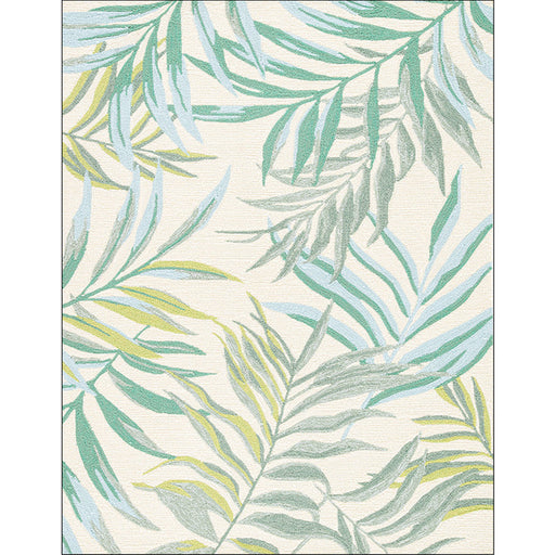 Tropical Botanical Pattern Rug with Leaf White and Yellow Polyester Rug Machine Washable Anti-Slip Area Rug for Bedroom