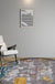 Industrial Abstract Rug Grey Polyester Rug Machine Washable Non-Slip Backing Area Rug for Bedroom