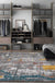 Industrial Abstract Rug Grey Polyester Rug Machine Washable Anti-Slip Backing Area Rug for Bedroom