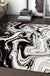 Black and White Bedroom Rug Modern Abstract Twisted Lines Pattern Area Rug Polyester Non-Slip Machine Washable Carpet