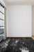 Industrial Abstract Rug Black Polyester Rug Machine Washable Anti-Slip Backing Area Rug for Bedroom