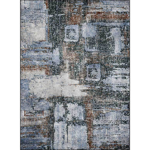 Whitewash Abstract Rug Grey Industrial Rug Polyester Washable Anti-Slip Backing Area Rug for Living Room