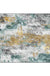 Unique Abstract Rug Golden and Green Industrial Rug Polyester Washable Anti-Slip Backing Area Rug for Living Room