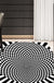 Black and White Bedroom Rug Novelty 3D Small Check Pattern Area Rug Polyester Non-Slip Pet Friendly Carpet