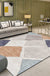 Novelty Living Room Rug in Ivory Diamond Print Rug Polyester Machine Washable Anti-Slip Area Rug