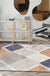 Novelty Living Room Rug in Ivory Diamond Print Rug Polyester Machine Washable Anti-Slip Area Rug