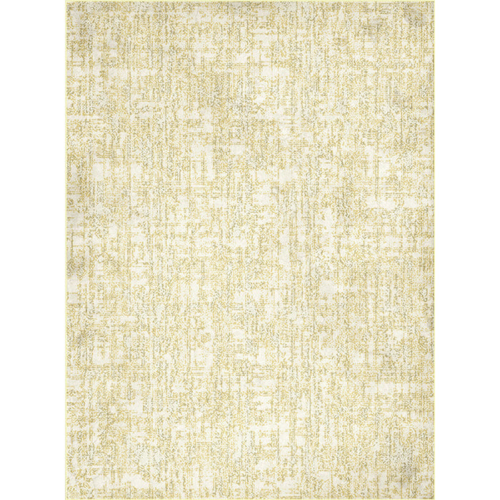 Simple Abstract Rug Yellow Polyester Rug Machine Washable Anti-Slip Backing Area Rug for Bedroom