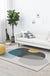 Grey Bedroom Rug Novelty Color Block Irregular Shape Pattern Area Rug Polyester Non-Slip Backing Washable Carpet