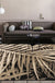 Unique Leaf Pattern Rug Brown Tropical Rug Polyester Washable Anti-Slip Backing Area Rug for Living Room