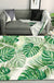 Funky Botanical Pattern Rug with Leaf Green Tropical Rug Polyester Washable Anti-Slip Backing Area Rug for Living Room