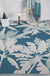 Simple Leaf Tree Print Rug Blue and Grey Polyester Rug Machine Washable Anti-Slip Area Rug for Bedroom