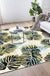 Modern Leaf Pattern Rug with Leaf Yellow and Green Polyester Rug Machine Washable Anti-Slip Area Rug for Bedroom