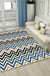 Colorful Bedroom Rug Novelty Chevron Pattern Area Rug Polyester Non-Slip Backing Carpet