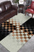 Black and Ivory Bedroom Rug Novelty Mosaic Color Block Pattern Area Rug Polyester Non-Slip Washable Carpet