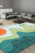 Multicolor Bedroom Rug Novelty Color Block Sun Hills Pattern Area Rug Polyester Non-Slip Washable Carpet