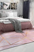 Modern Geometric Pattern Rug Pink Polyester Rug Washable Non-Slip Backing Area Rug for Living Room