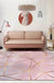 Modern Geometric Pattern Rug Pink Polyester Rug Washable Non-Slip Backing Area Rug for Living Room