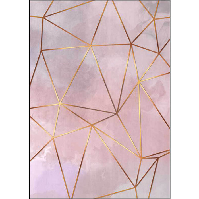 Modern Geometric Pattern Rug Pink Polyester Rug Washable Non-Slip Backing Area Rug for Living Room