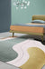 Colorful Bedroom Rug Novelty Color Block Line Pattern Area Rug Polyester Stain-Resistant Carpet