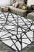 Grey Bedroom Rug Novelty Geometric Lines Pattern Area Rug Polyester Non-Slip Washable Carpet