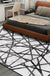 Grey Bedroom Rug Novelty Geometric Lines Pattern Area Rug Polyester Non-Slip Washable Carpet