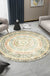 Yellow Rustic Rug Polyester Concentric Circles Pattern Rug Washable Non-Slip Backing Area Rug for Living Room