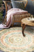 Yellow Rustic Rug Polyester Concentric Circles Pattern Rug Washable Non-Slip Backing Area Rug for Living Room